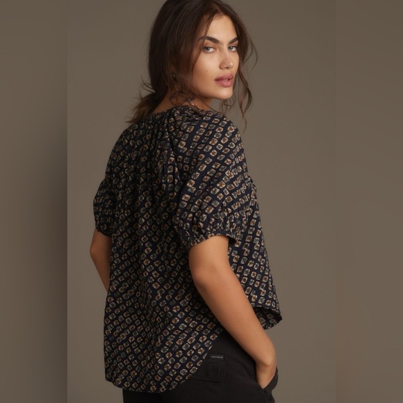 NWT Size XS (P2P 19.5") - Pilcro Puff-Sleeve Gauze Blouse (100% Cotton) - Picture 3 of 16